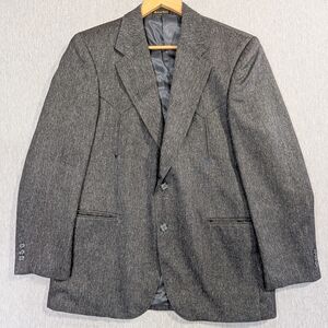 Circle S Western Blazer Men's 44R Gray Black Sport Coat Suit Jacket